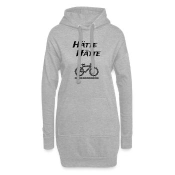 Dictons du quotidien, il y aurait eu une chaîne de vélo - Sweat-shirt à capuche long Femme - gris chiné - Devant