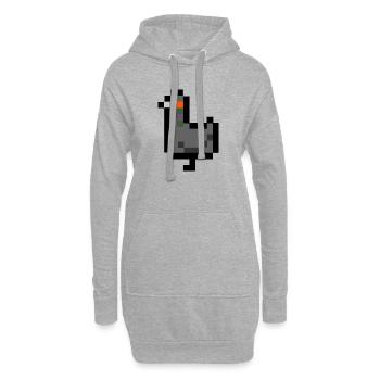 Pixeltaube - Hoodie-Kleid - Grau meliert - Vorne