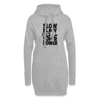 Slow Is My Super Power - Hoodie-Kleid - Grau meliert - Vorne