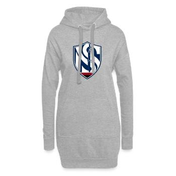 Leuchtturm in der Nacht - Hoodie-Kleid - Grau meliert - Vorne