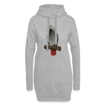 Grauer Papagei auf Ast - Hoodie-Kleid - Grau meliert - Vorne