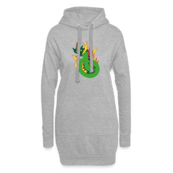 Feuerdrachen, Abstraktion - Hoodie-Kleid - Grau meliert - Vorne