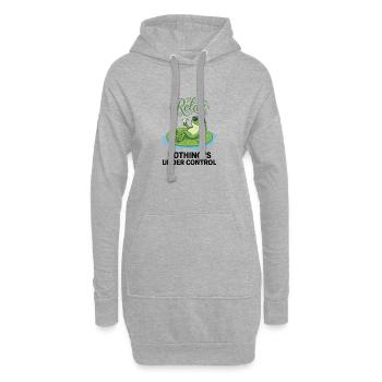 Entspannender Frosch auf Seerosenblatt - Hoodie-Kleid - Grau meliert - Vorne