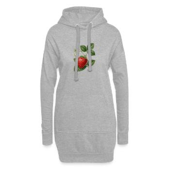 Botanische Illustration von Erdbeeren im Vintage-Stil - Hoodie-Kleid - Grau meliert - Vorne