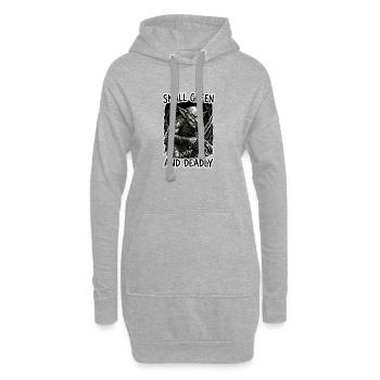 Petit vert et mortel - Art de jeu de rôle sur table de voleur gobelin - Sweat-shirt à capuche long Femme - gris chiné - Devant