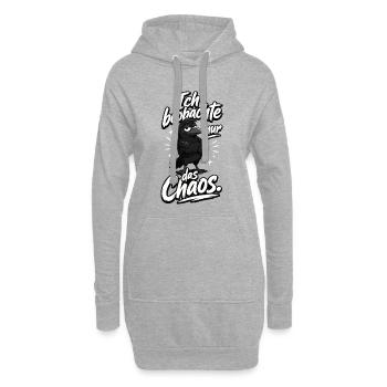 Ich Beobachte Nur Das Chaos Krähe Spruch - Hoodie-Kleid - Grau meliert - Vorne