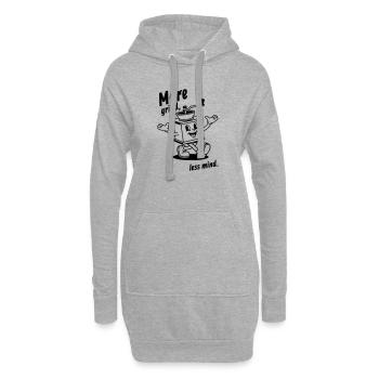 More grind, less mind! - Hoodie-Kleid - Grau meliert - Vorne