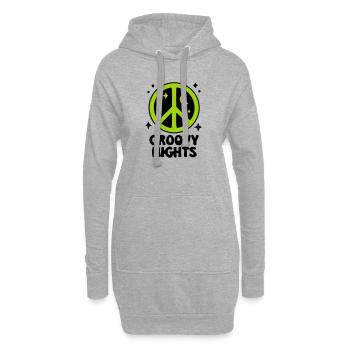 Groovy Peace Zeichen Logo - Hoodie-Kleid - Grau meliert - Vorne