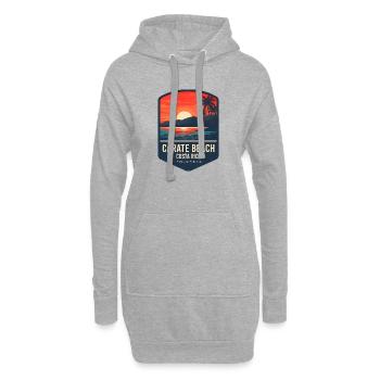 Carate Beach Costa Rica Puntarenas Sonnenuntergang - Hoodie-Kleid - Grau meliert - Vorne