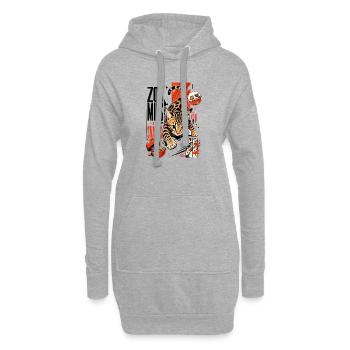 Zoomies & Snacks – Anime moderne Bengal Cat - Sweat-shirt à capuche long Femme - gris chiné - Devant
