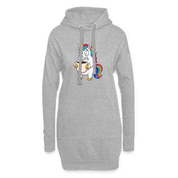 Surcharge de café licorne drôle - Sweat-shirt à capuche long Femme - gris chiné - Devant