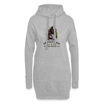 Enfer du crâne floral - Sweat-shirt à capuche long Femme - gris chiné - Devant