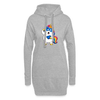 Échec maladroit du rouleau à peinture licorne - Sweat-shirt à capuche long Femme - gris chiné - Devant