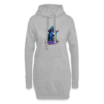 Synthwave Racer Neon Motorcycle - Sweat-shirt à capuche long Femme - gris chiné - Devant