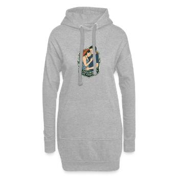 Paar unterwegs – Retro-Leben zusammen - Hoodie-Kleid - Grau meliert - Vorne