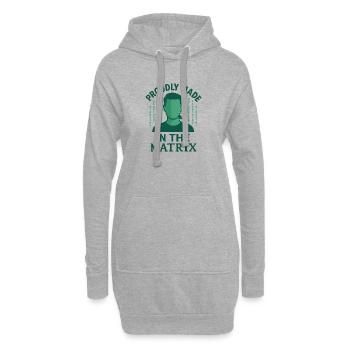 Proudly made in the in Binary. - Hoodie-Kleid - Grau meliert - Vorne