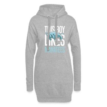 Lustiger Spruch Junge mag Manatees Ocean Wildlife - Hoodie-Kleid - Grau meliert - Vorne
