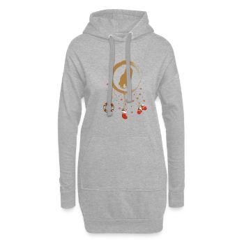 Eule Weihnachten Weihnachtstraumfänger - Hoodie-Kleid - Grau meliert - Vorne