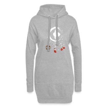 Mondfisch Weihnachten Weihnachtstraumfänger - Hoodie-Kleid - Grau meliert - Vorne