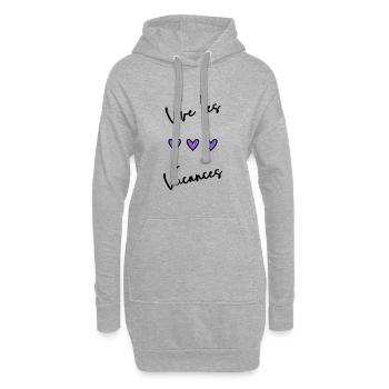 VACANCES. VIVE LES VACANCES. VACANCES - Sweat-shirt à capuche long Femme - gris chiné - Devant