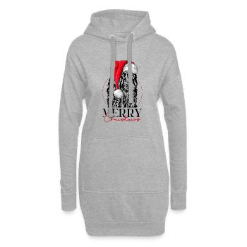 Père Noël Afghan Hound Joyeux Noël Chiens - Sweat-shirt à capuche long Femme - gris chiné - Devant