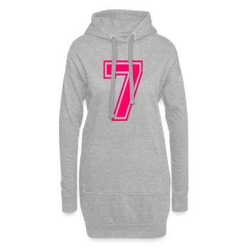 7 - Sweat-shirt à capuche long Femme - gris chiné - Devant
