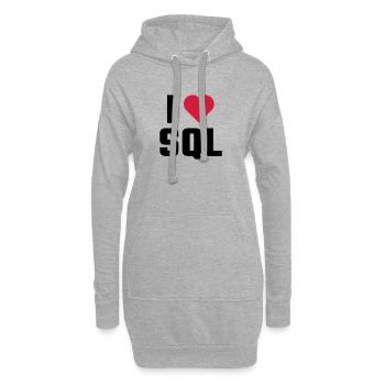 Ich liebe SQL - Hoodie-Kleid - Grau meliert - Vorne