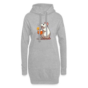 Maus Ratte Aperitif Aperoli Spritz Campari Drink - Hoodie-Kleid - Grau meliert - Vorne