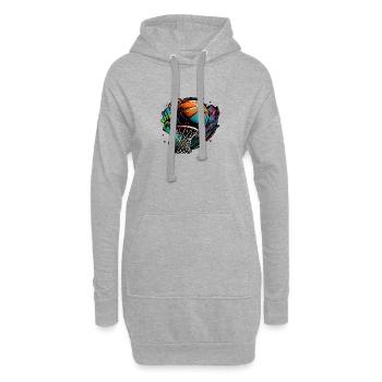Graffiti de basket-ball coloré - Sweat-shirt à capuche long Femme - gris chiné - Devant