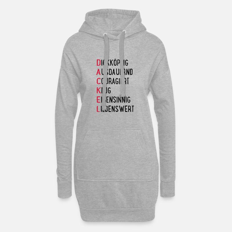 Dackel - Hoodie-Kleid - Grau meliert