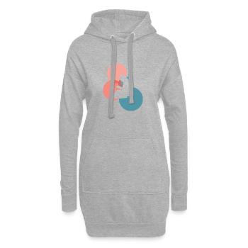 Couture au crochet - Sweat-shirt à capuche long Femme - gris chiné - Devant