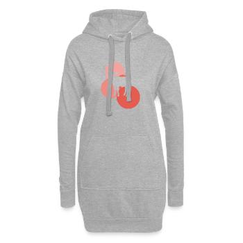 Végétalien - Sweat-shirt à capuche long Femme - gris chiné - Devant