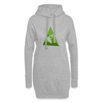 Tête de poisson Koi - Sweat-shirt à capuche long Femme - gris chiné - Devant