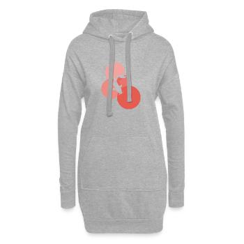 Koi Fisch - Hoodie-Kleid - Grau meliert - Vorne