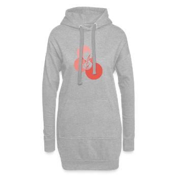Veganerin Vegan Fleisch - Hoodie-Kleid - Grau meliert - Vorne