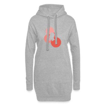 Moustache Visage Pilosité Hipster - Sweat-shirt à capuche long Femme - gris chiné - Devant