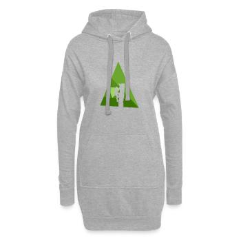 Grimpeur - Sweat-shirt à capuche long Femme - gris chiné - Devant