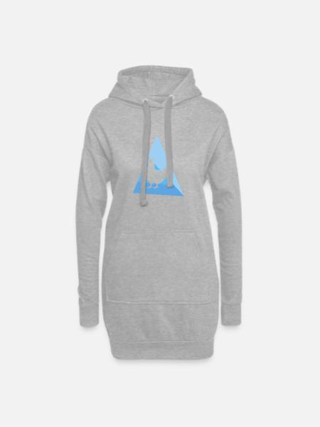 Huhn Ei Geflügel - Hoodie-Kleid - Grau meliert