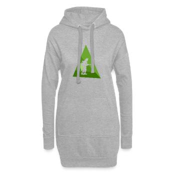 Pompier volontaire - Sweat-shirt à capuche long Femme - gris chiné - Devant