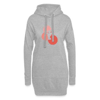 Haltère de musculation - Sweat-shirt à capuche long Femme - gris chiné - Devant
