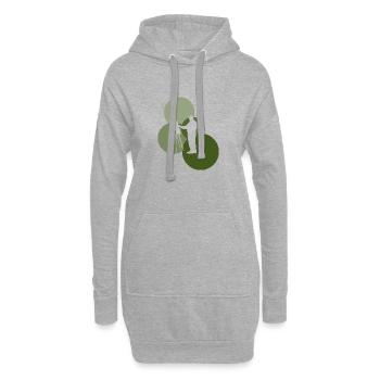 Pinceau Aquarelle Pastel - Sweat-shirt à capuche long Femme - gris chiné - Devant