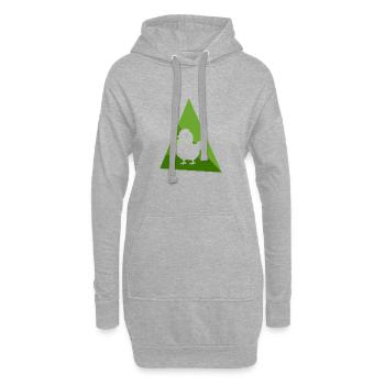 Hühnerstall Huhn Ei - Hoodie-Kleid - Grau meliert - Vorne