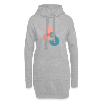 Locomotive à vapeur - Sweat-shirt à capuche long Femme - gris chiné - Devant