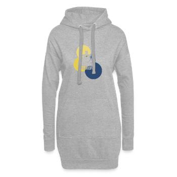 Locomotive à vapeur Rails Chemin de fer - Sweat-shirt à capuche long Femme - gris chiné - Devant