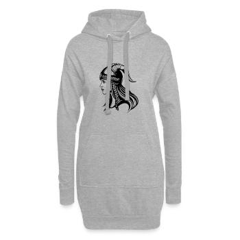 Wikinger Frau Kriegerin - Hoodie-Kleid - Grau meliert - Vorne