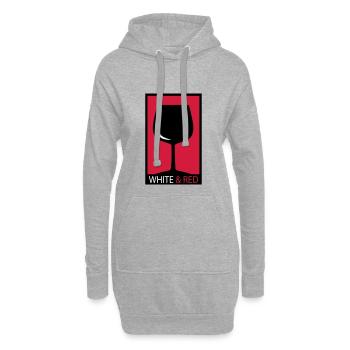 Weinglas - Hoodie-Kleid - Grau meliert - Vorne