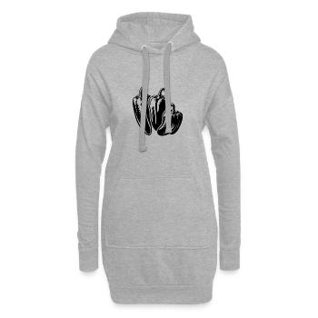 Drei Paprikaschoten Einfaches Gemüse Design - Hoodie-Kleid - Grau meliert - Vorne