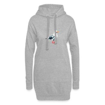Comic Nordsee Hamburg Polygon Möwe Vogel Küste - Hoodie-Kleid - Grau meliert - Vorne