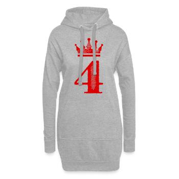 Couronne à 4 chiffres - Sweat-shirt à capuche long Femme - gris chiné - Devant