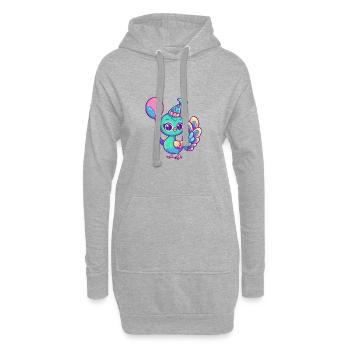 Pfau Vogel Geburtstag Comic - Hoodie-Kleid - Grau meliert - Vorne